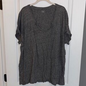 Madewell Gray Relaxed Tunic Short Sleeve Top